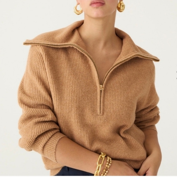 J. Crew Sweaters - J. Crew 2X Wool Alpaca Blend Plus Size Relaxed Half-Zip Stretch Sweater Cozy